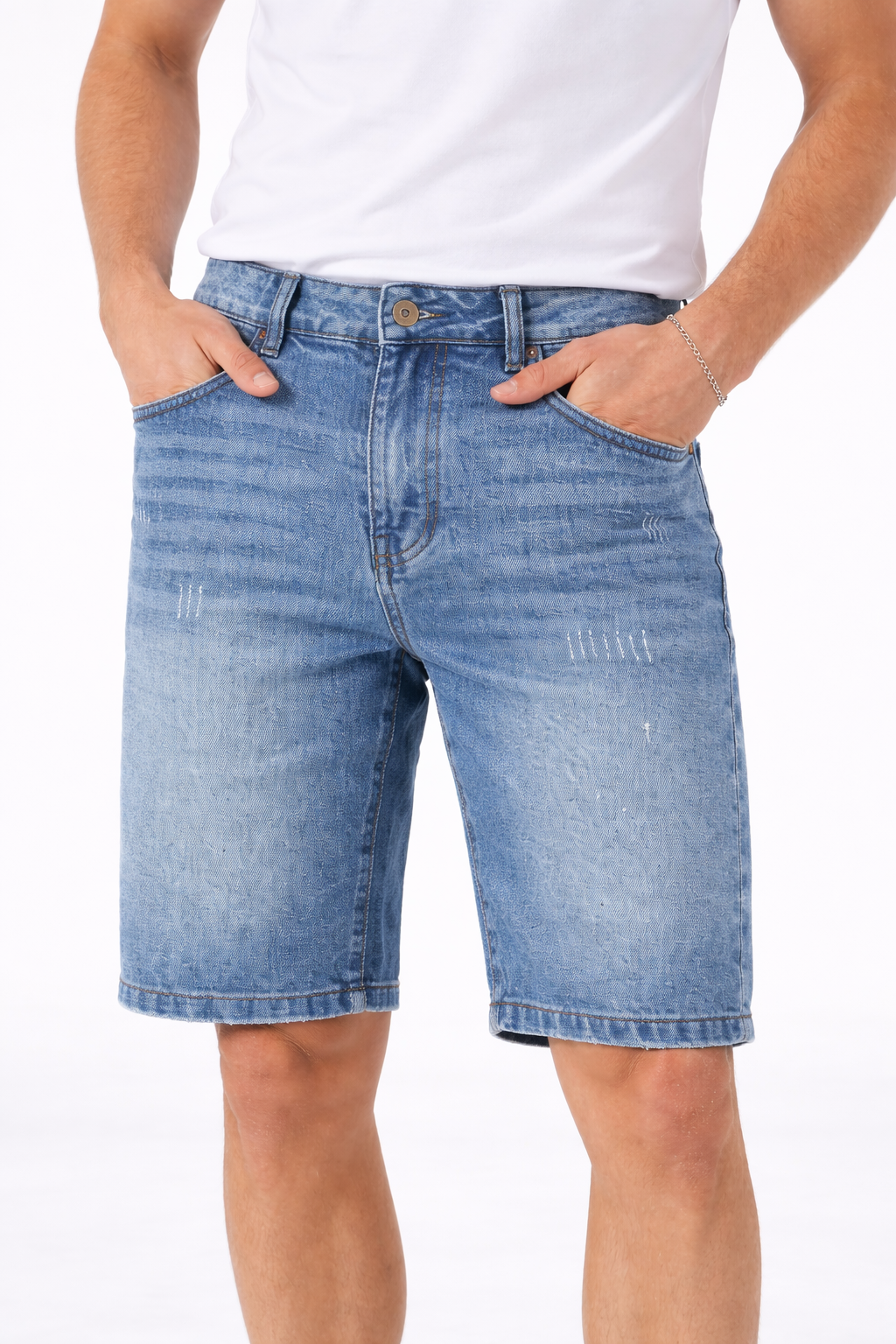 Bermudas Jean Homme Bleu