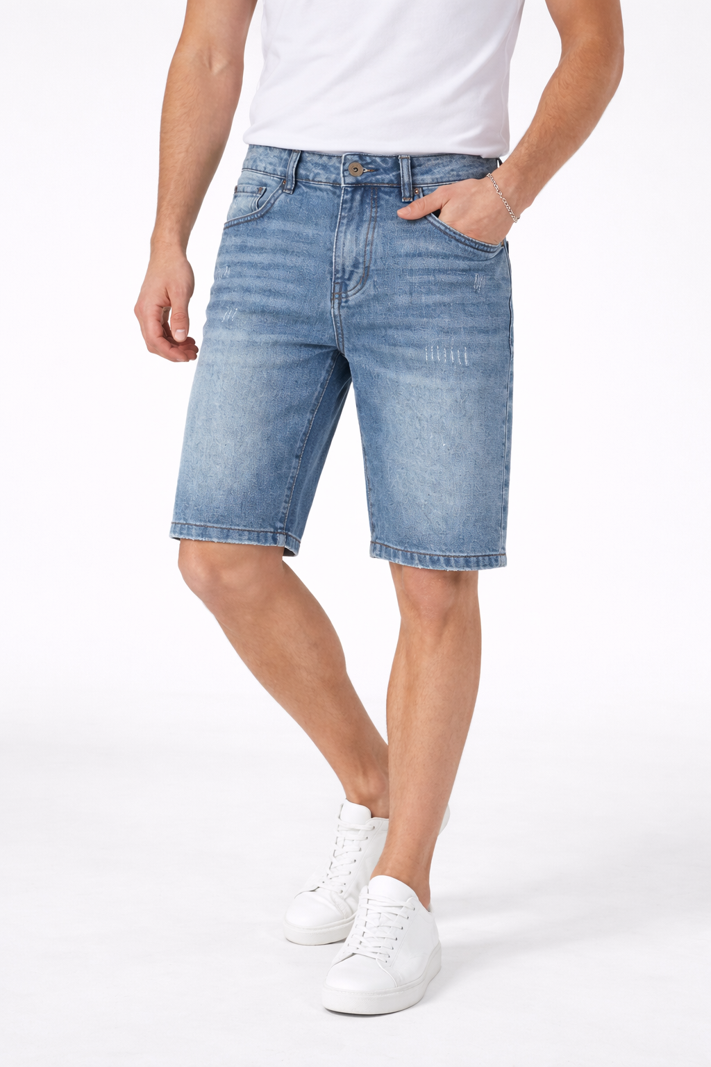 Bermudas Jean Homme Bleu