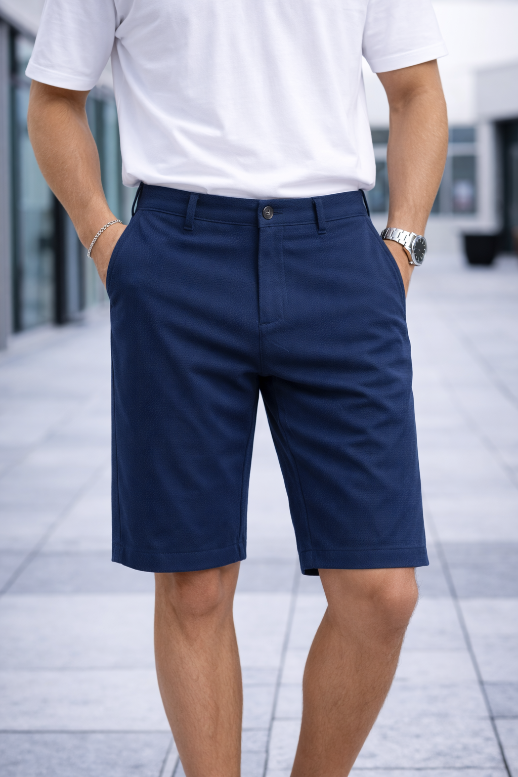 Bermuda homme bleu
