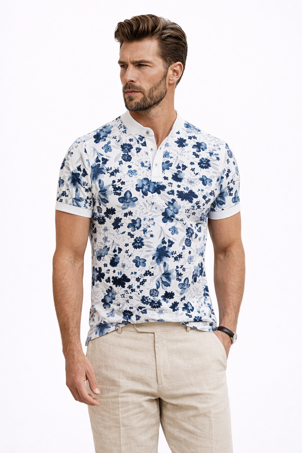 Polo homme manches courtes blanc