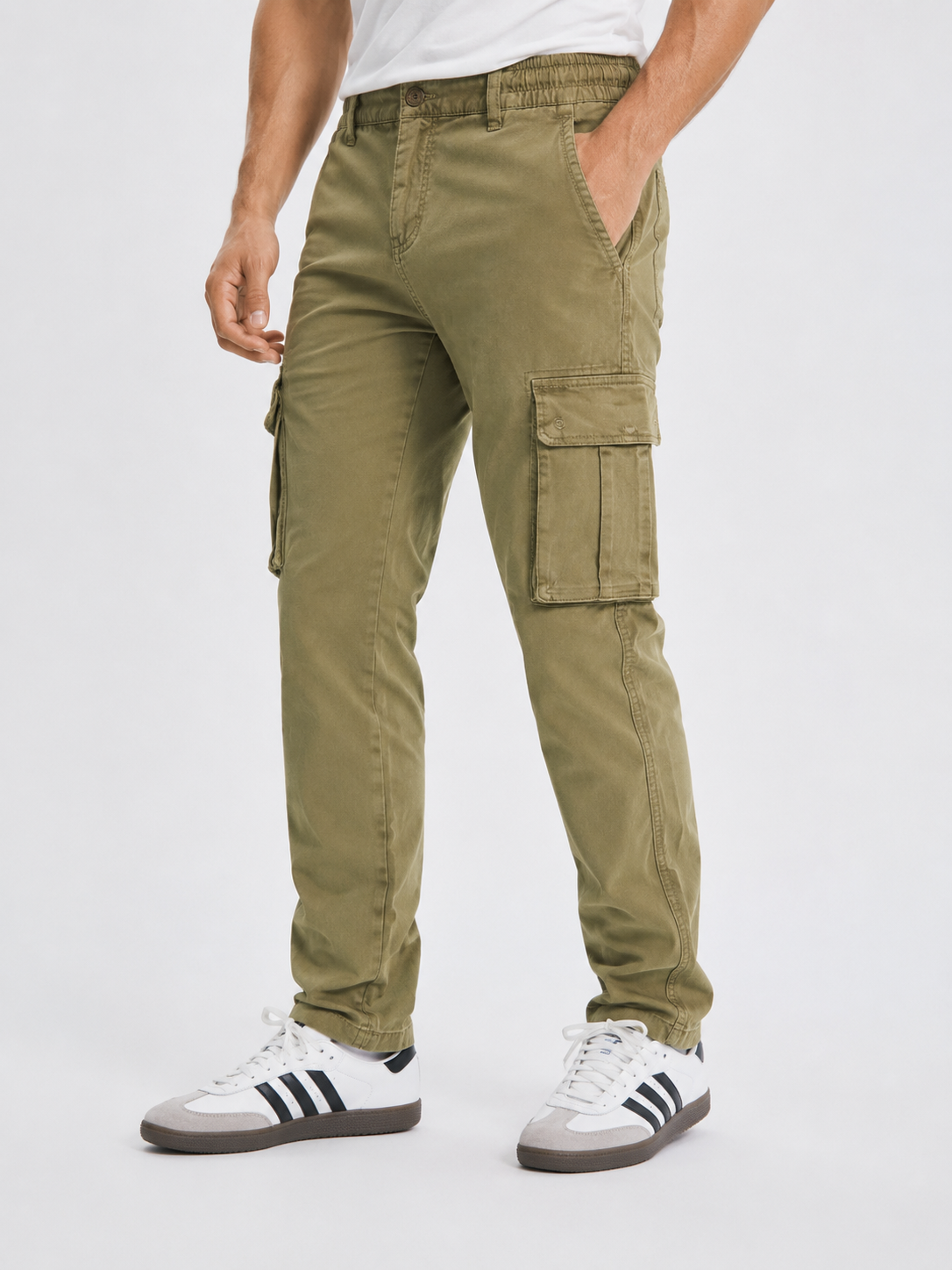 Pantalon cargo homme kaki