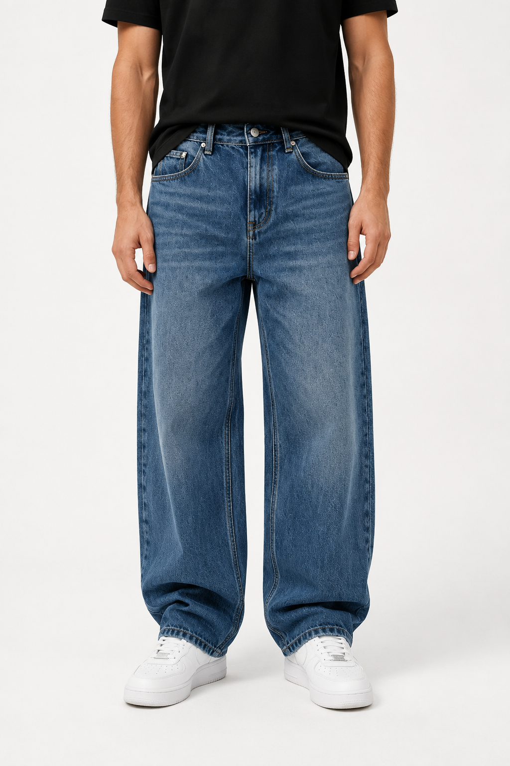 Jean homme bleu baggy