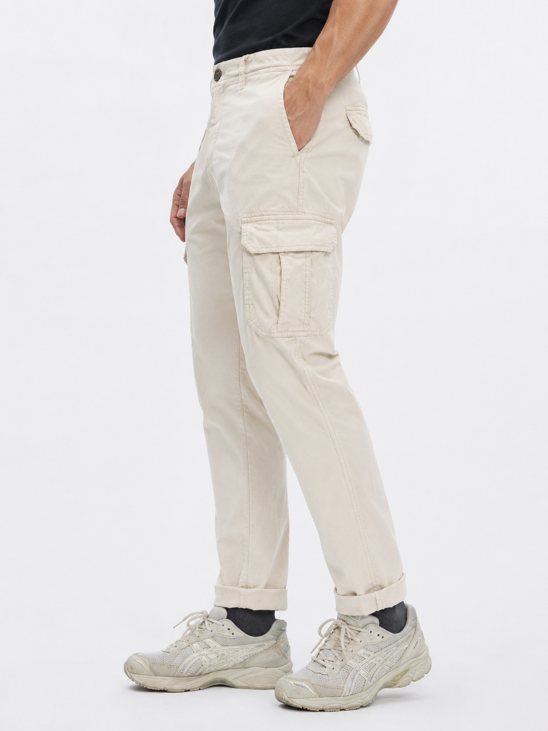 Pantalon cargo homme beige