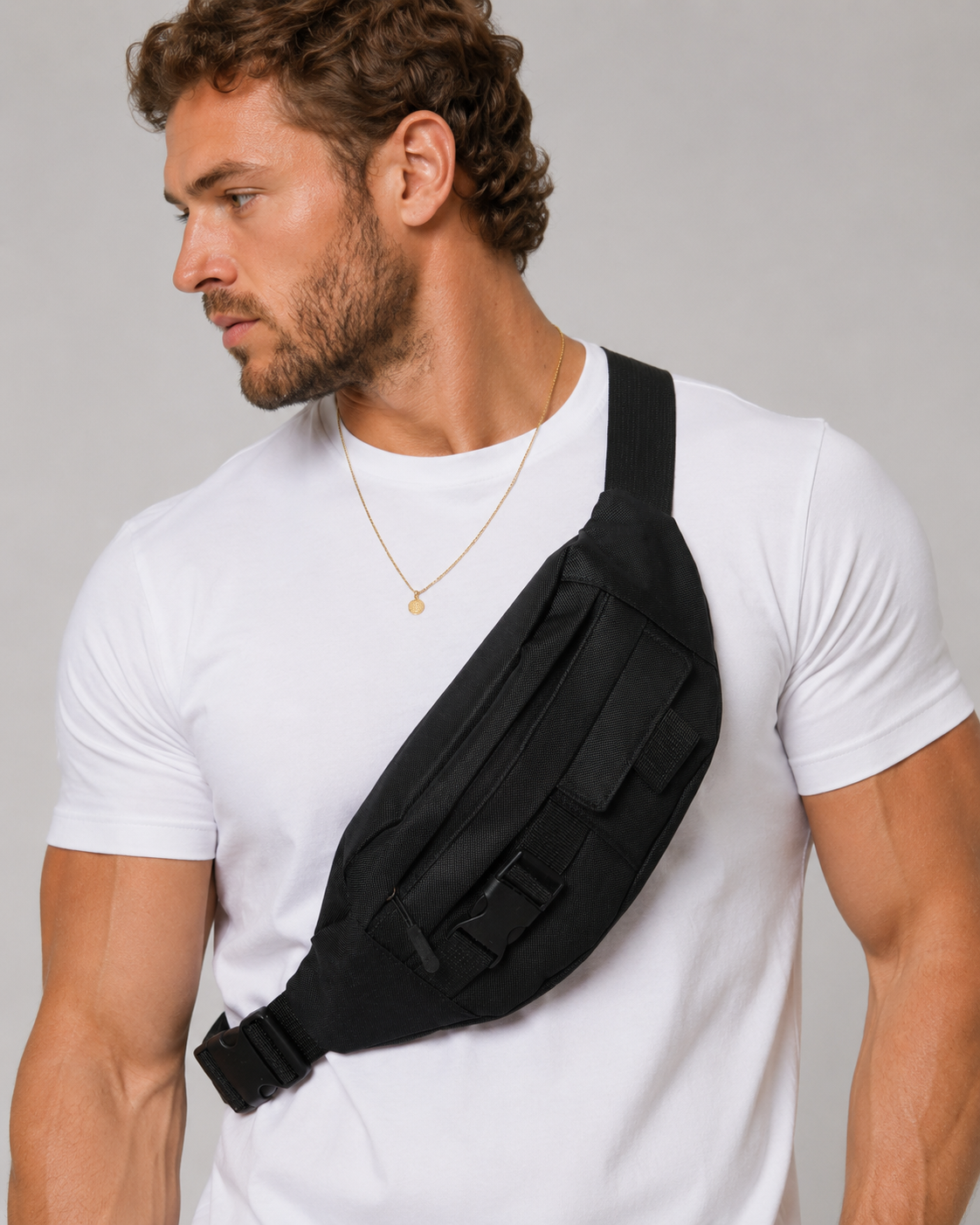 Sac banane homme noir