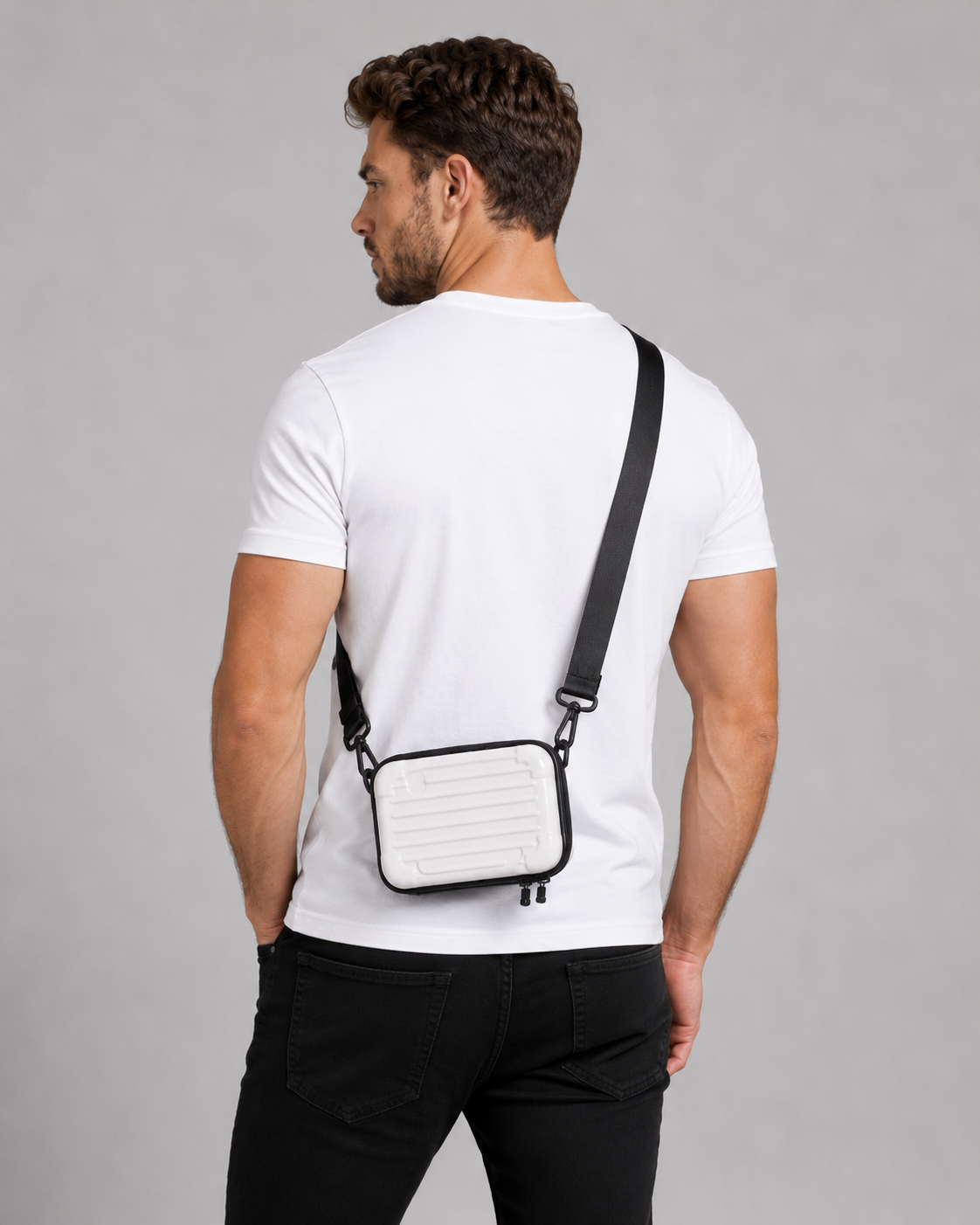 Sac bandoulière homme blanc