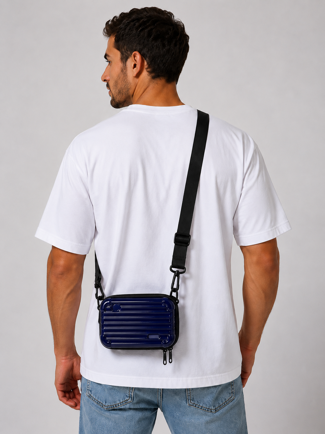 Sac bandoulière homme bleu marine