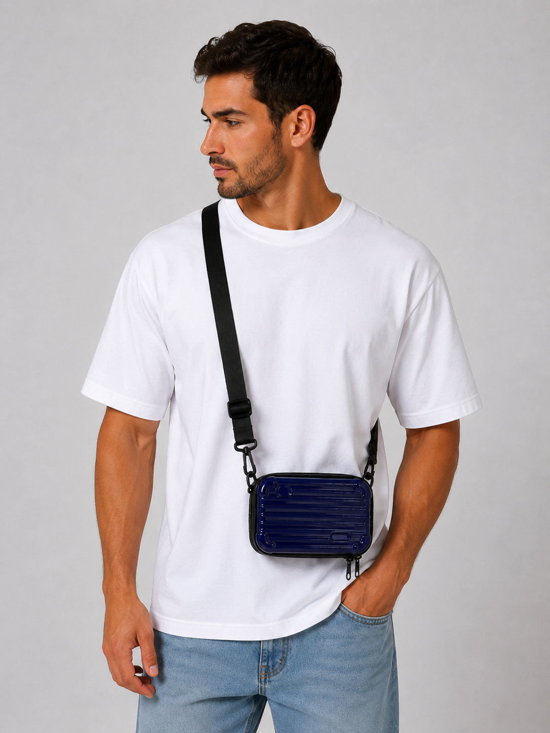 Sac bandoulière homme bleu marine