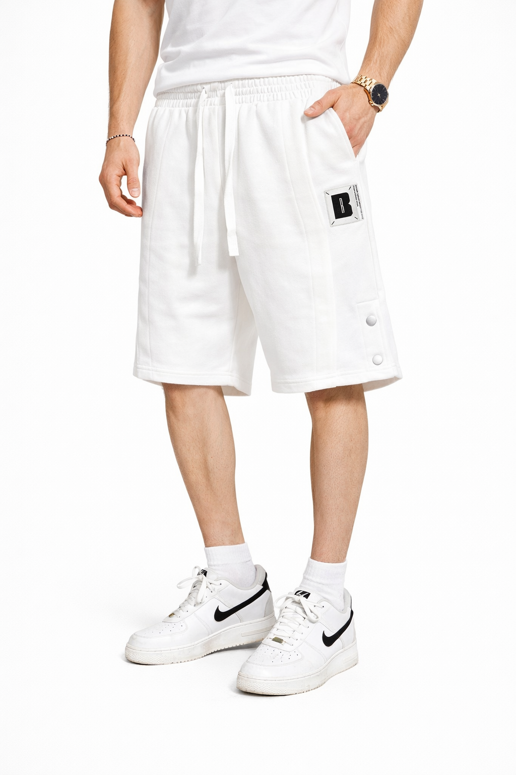 Bermudas Jogging Homme Blanc
