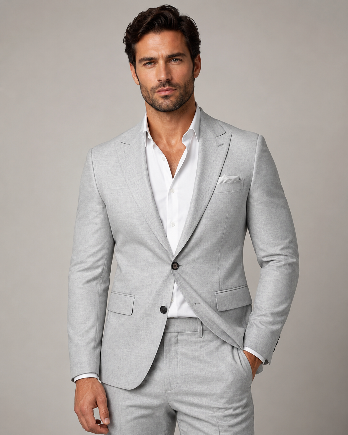 Costume homme gris clair