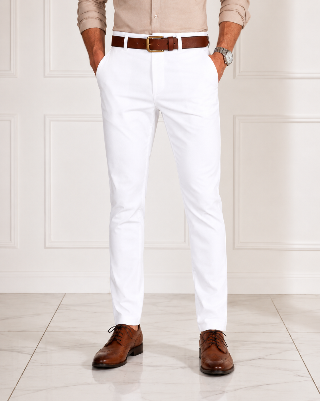Pantalon homme blanc