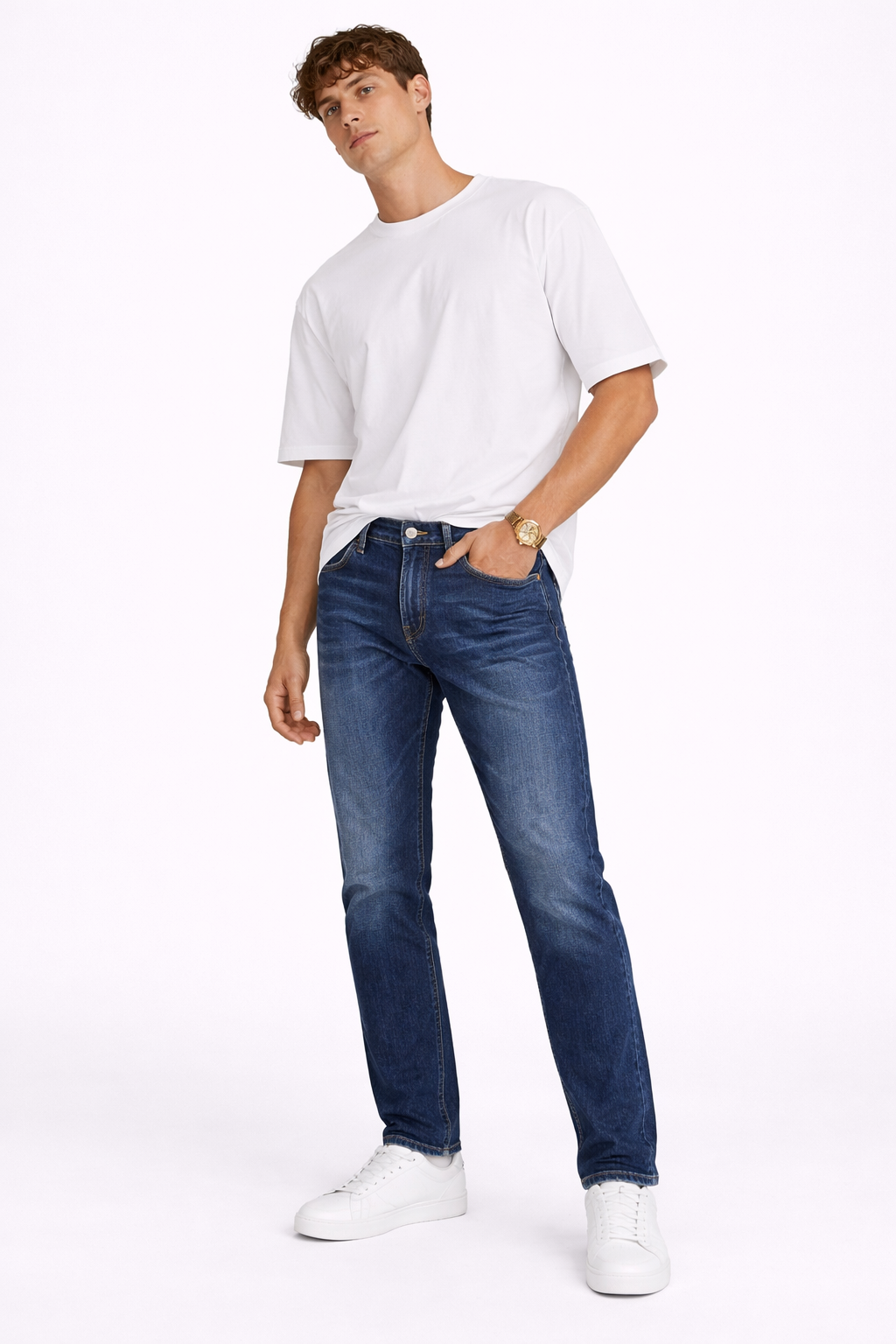 Jean Homme Coupe Slim – Bleu Délavé