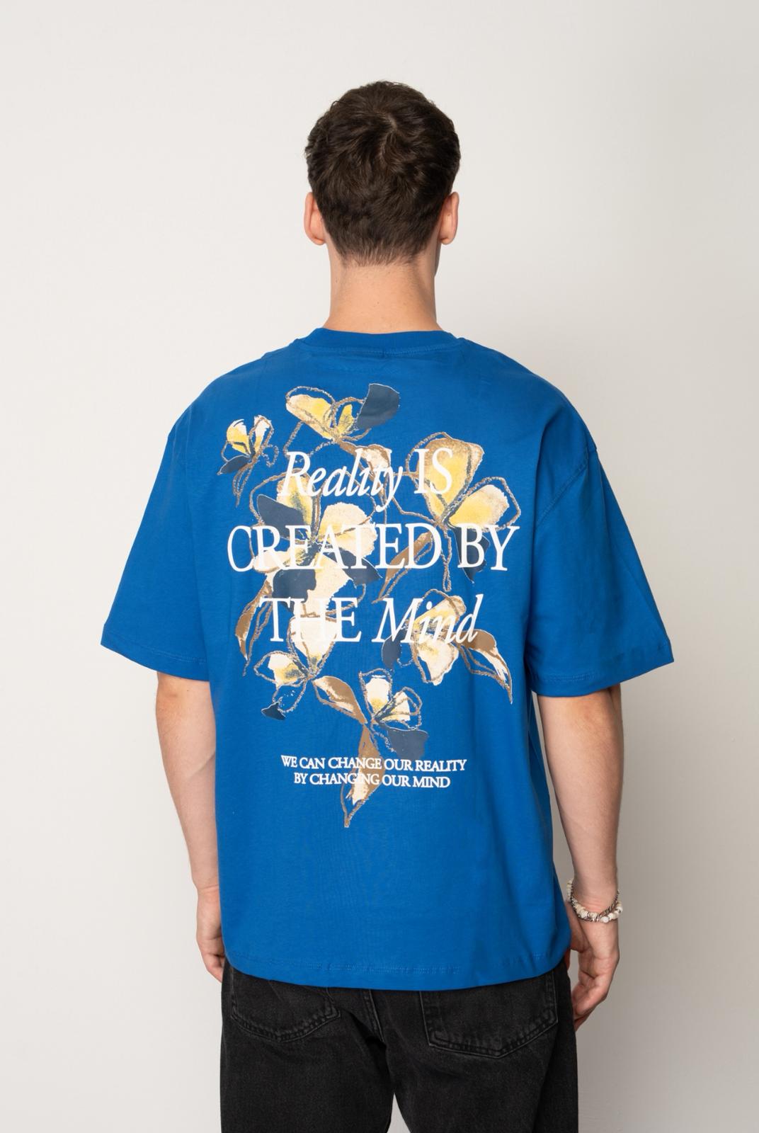 T-shirt Oversize HommeBLEU – Imprimé Fleurs