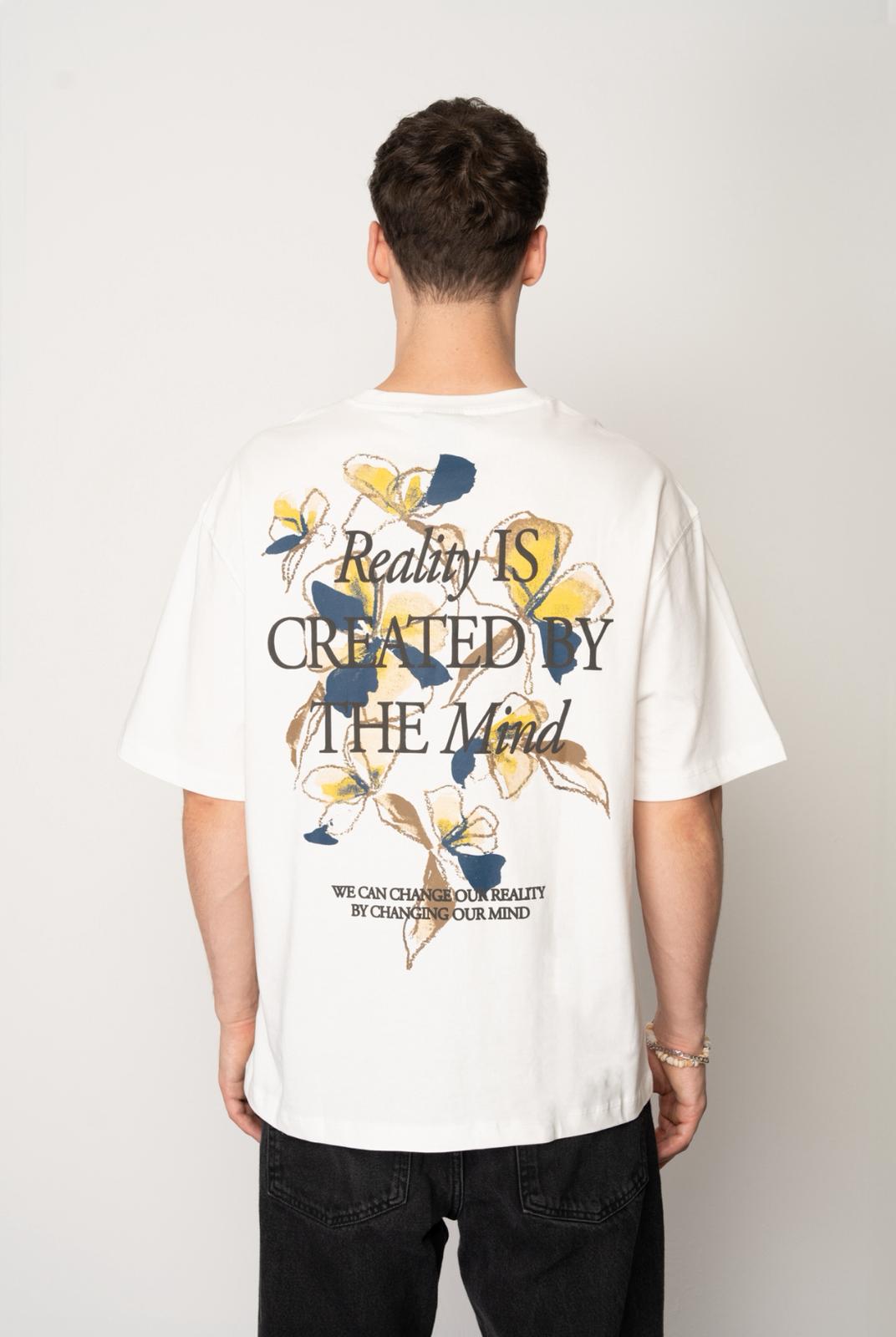 T-shirt Oversize Homme BLANC – Imprimé Fleurs