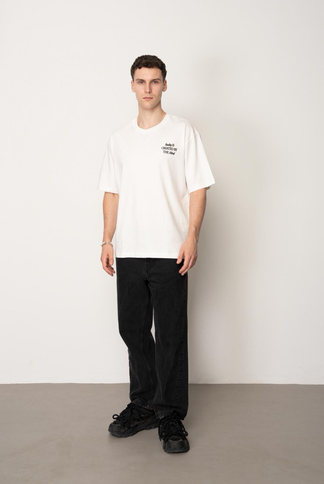 T-shirt Oversize Homme BLANC – Imprimé Fleurs