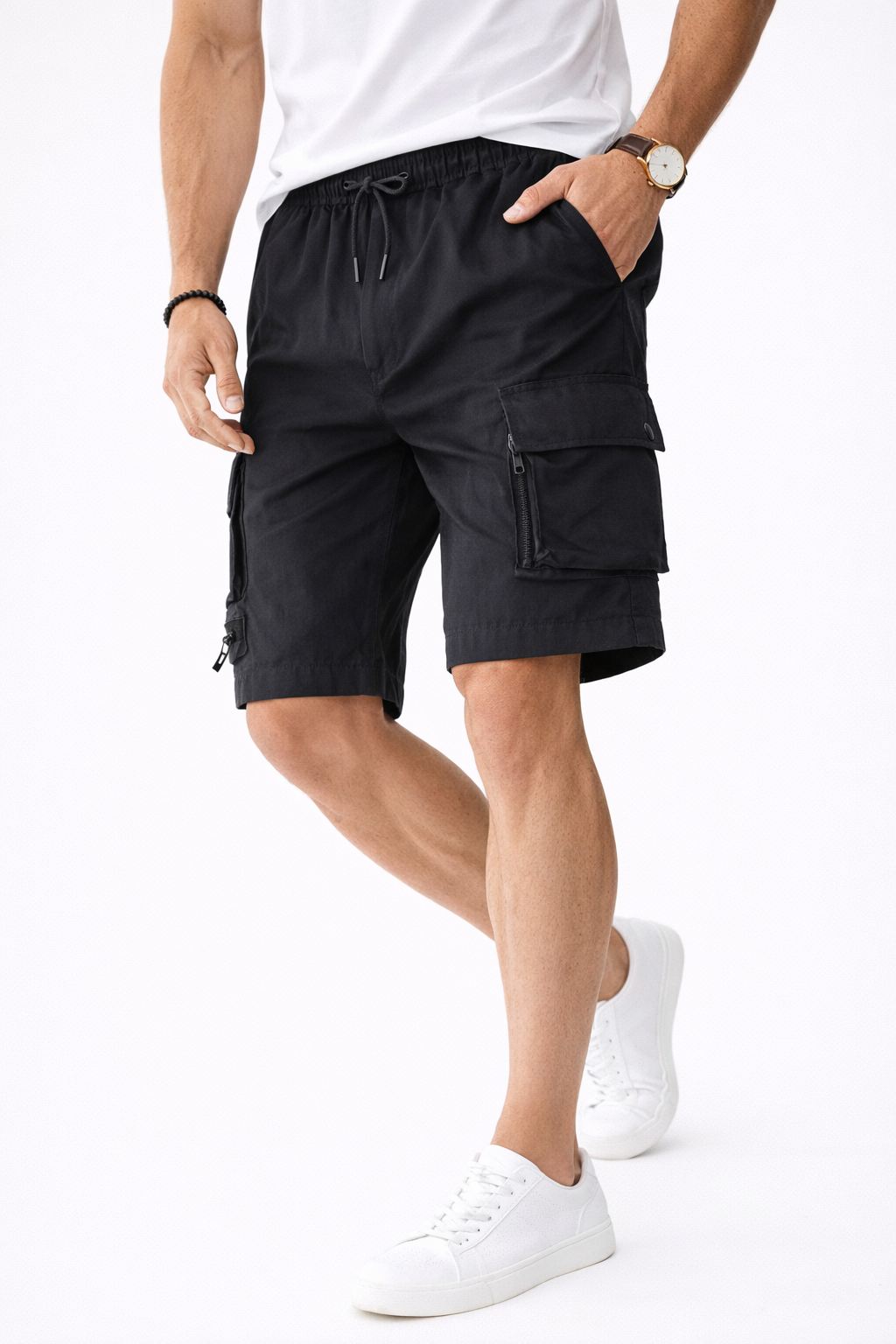 Short homme cargo Noir