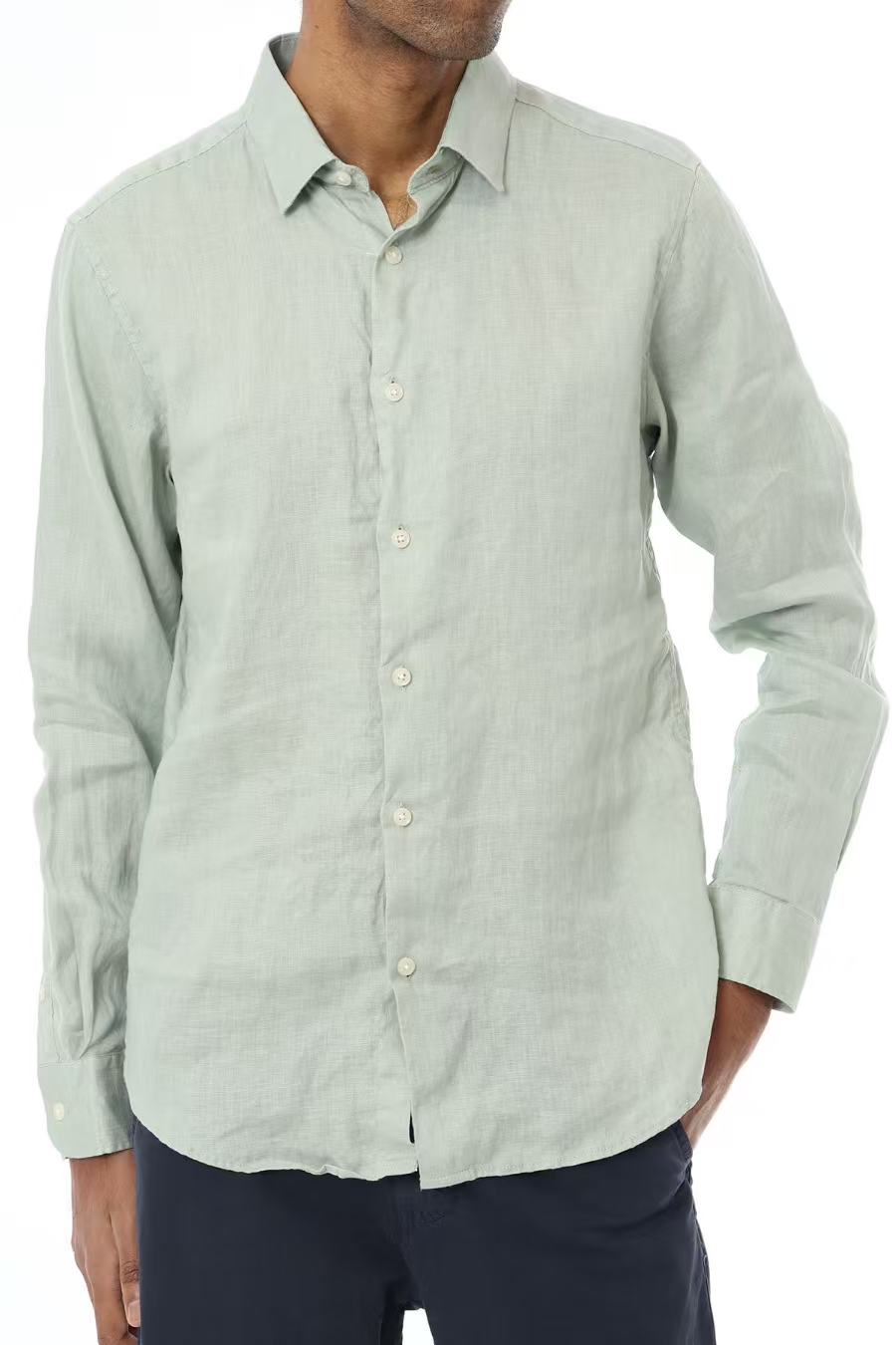 Chemise Homme en Lin Vert