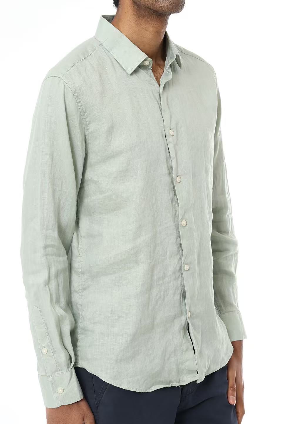 Chemise Homme en Lin Vert