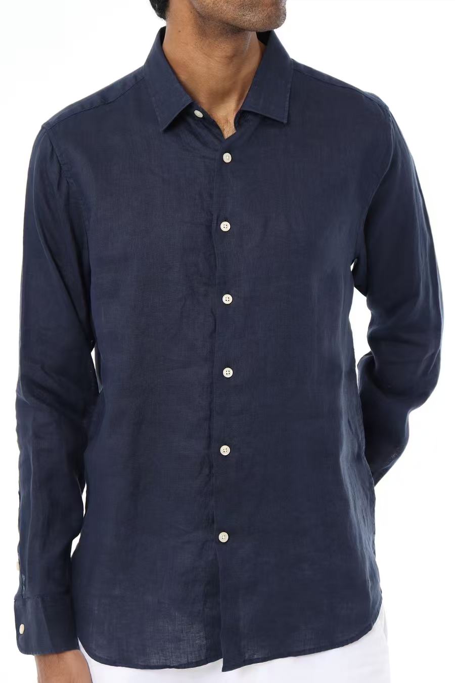 Chemise Homme en Lin Marine