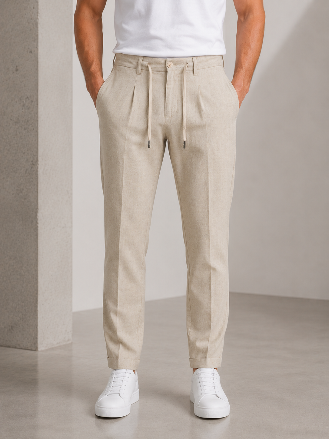 Pantalon homme beige