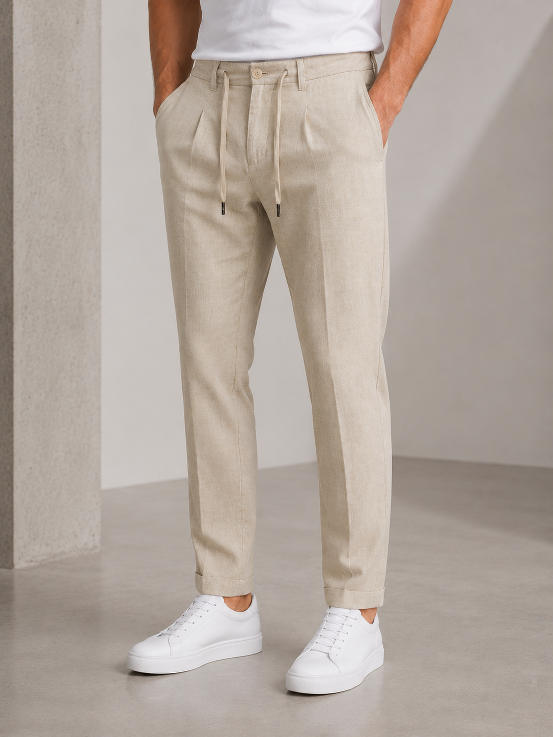 Pantalon homme beige
