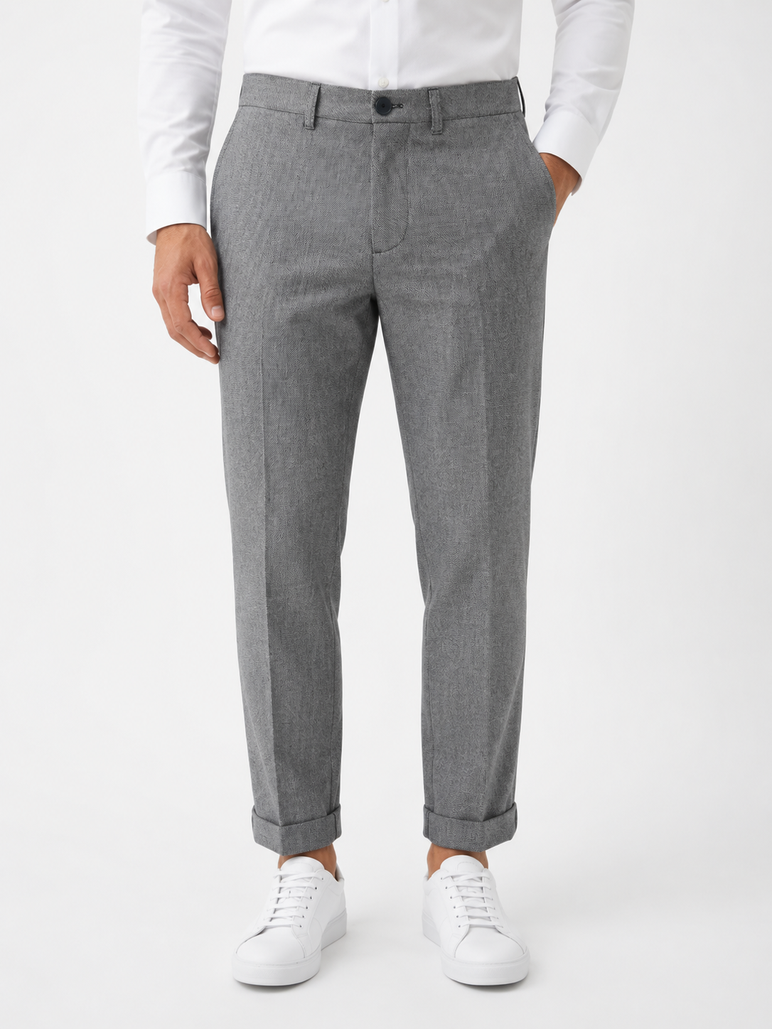 Pantalon homme bleu chiné