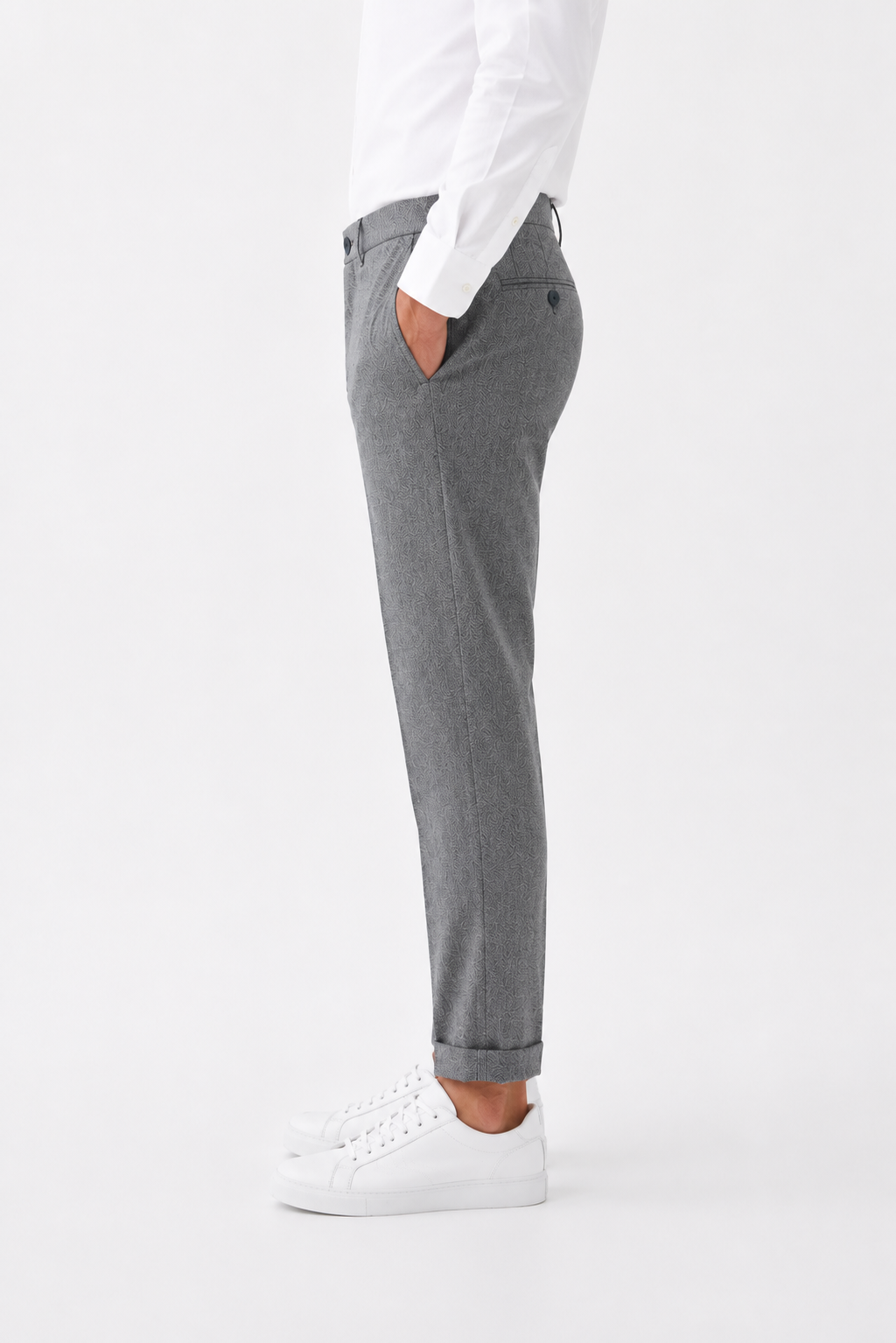 Pantalon homme bleu chiné