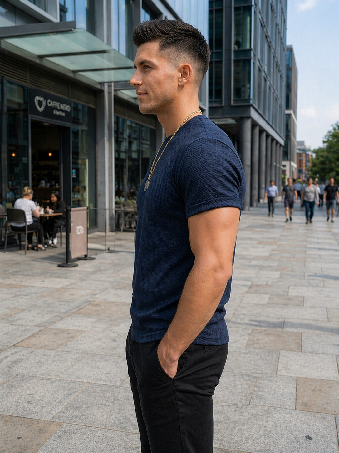 T-shirt Texture Bleu