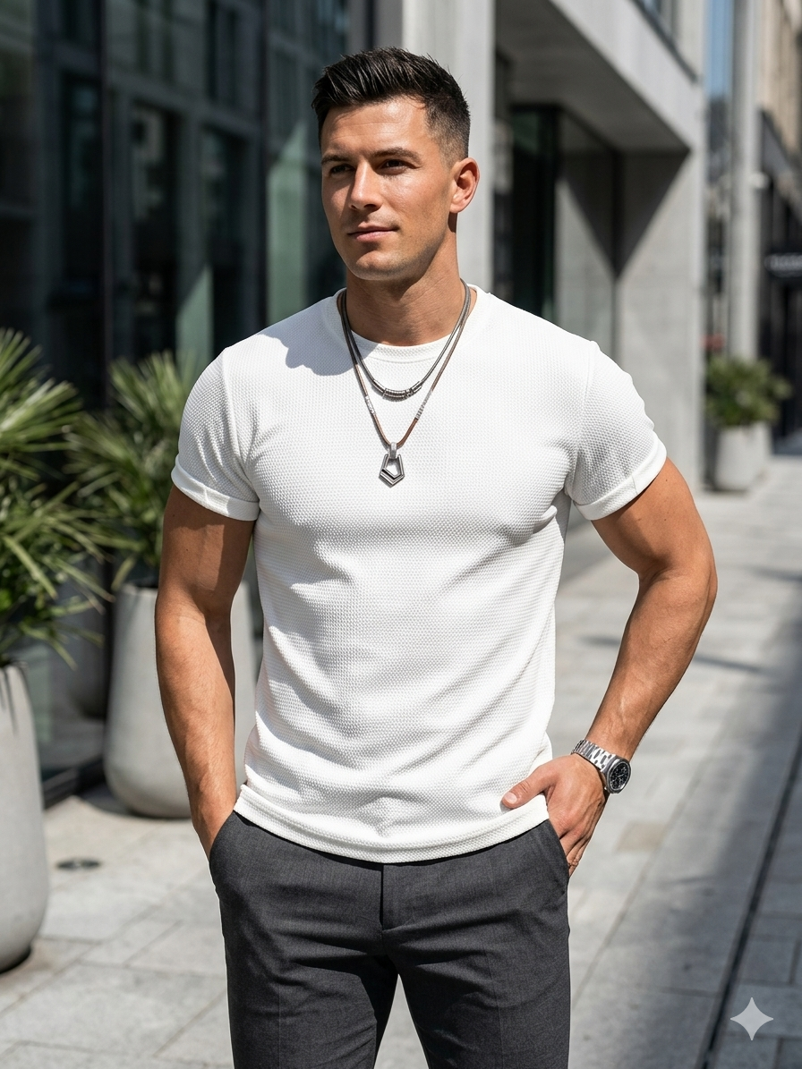 T-shirt Texture Blanc