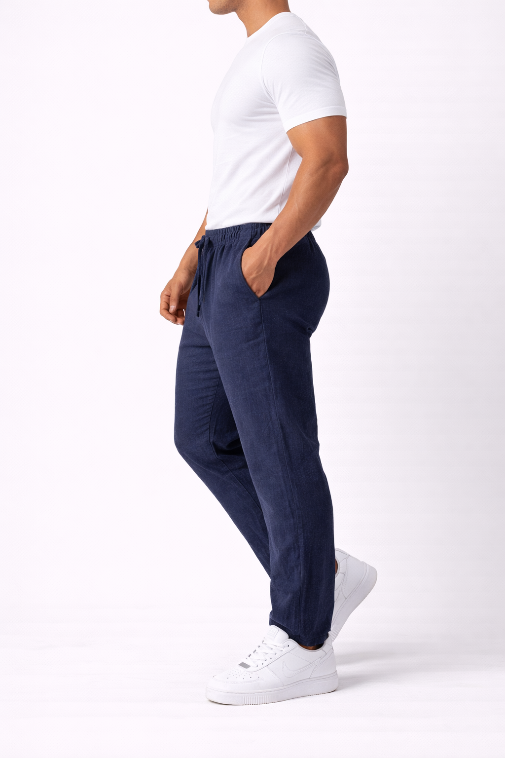 Pantalon homme en lin Marine