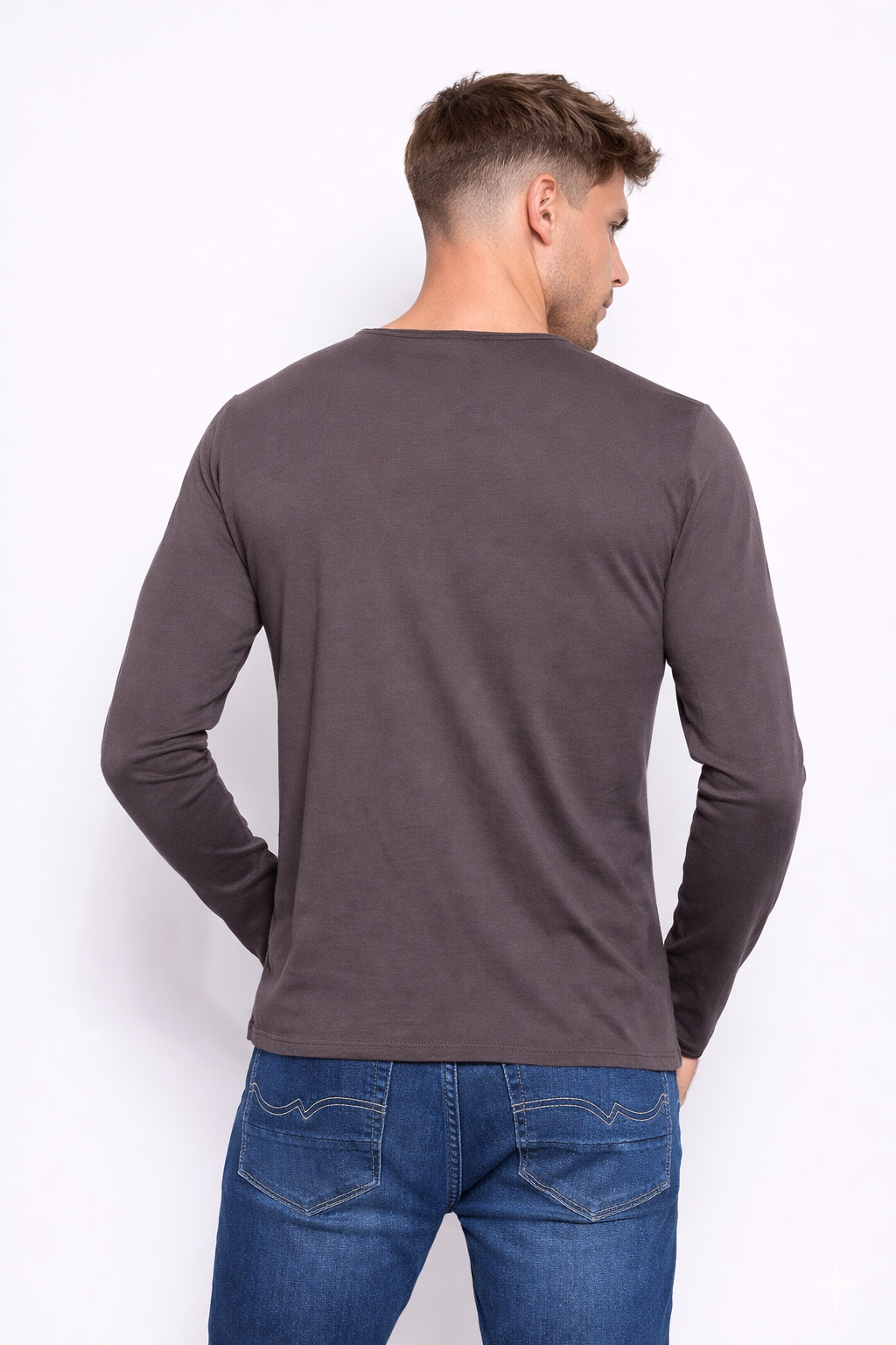 T-shirt homme manches longues Marron