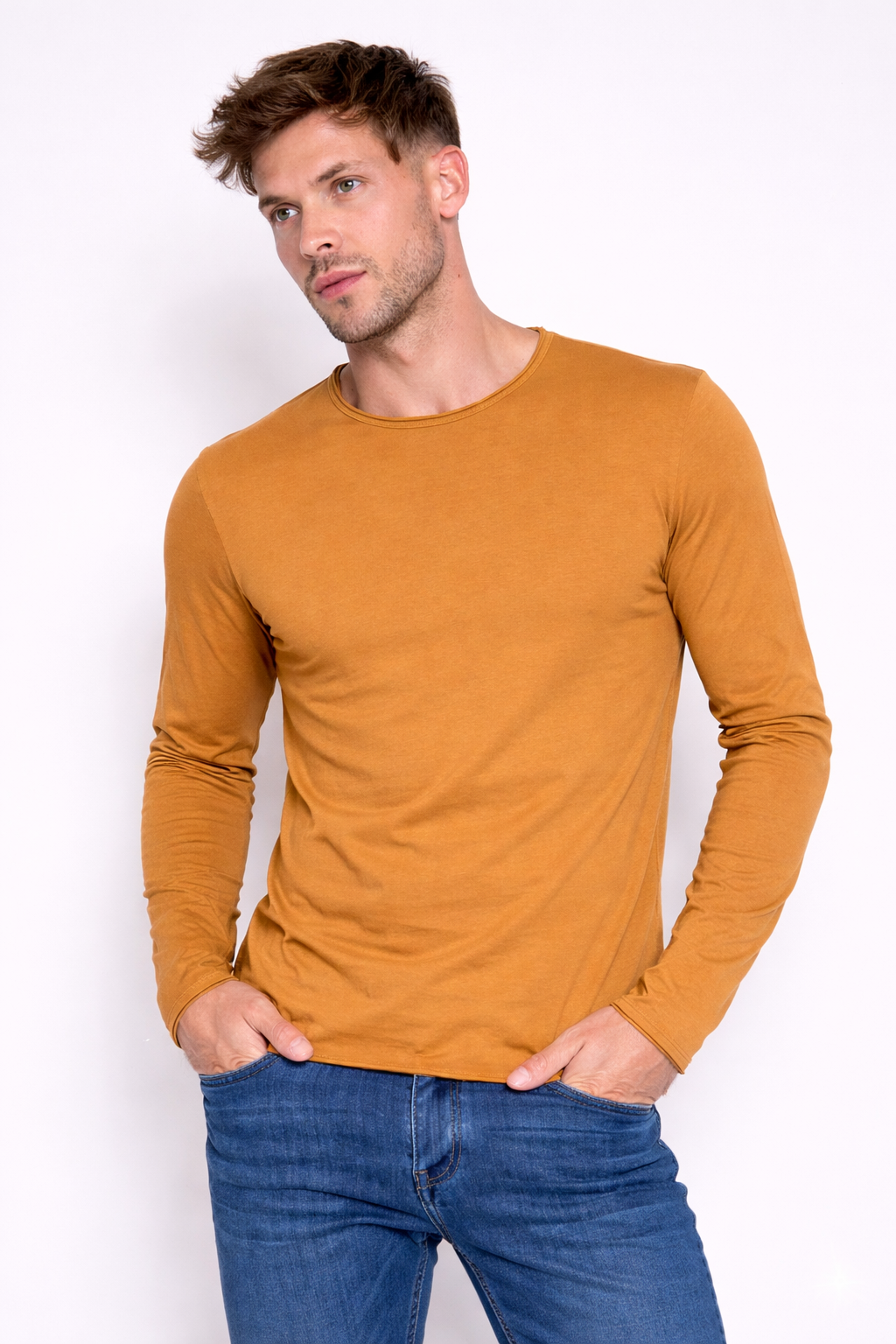 T-shirt homme manches longues Camel