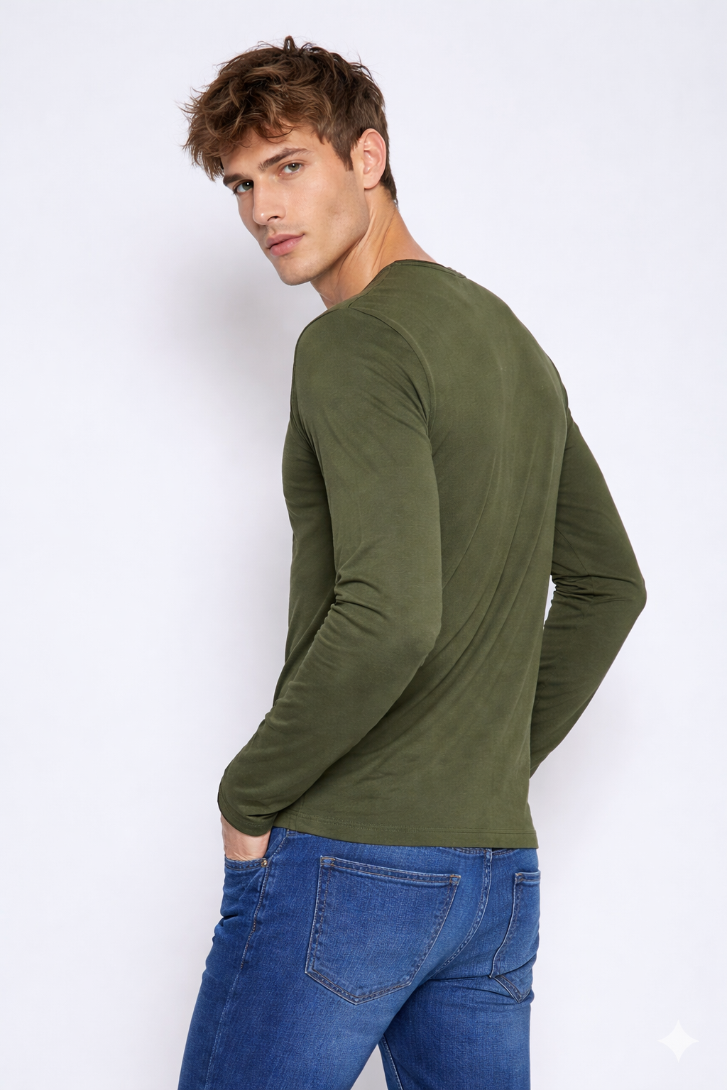 T-shirt homme manches longues Vert