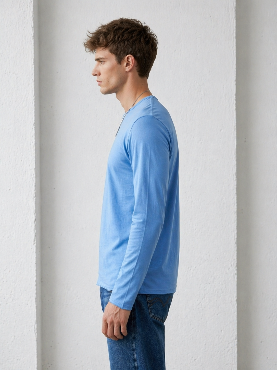 T-shirt manches longues bleu clair