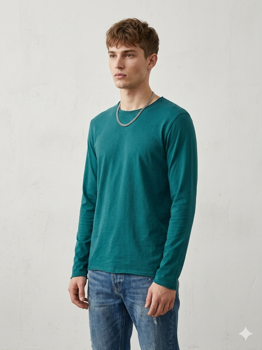 T-shirt manches longues vert bouteille