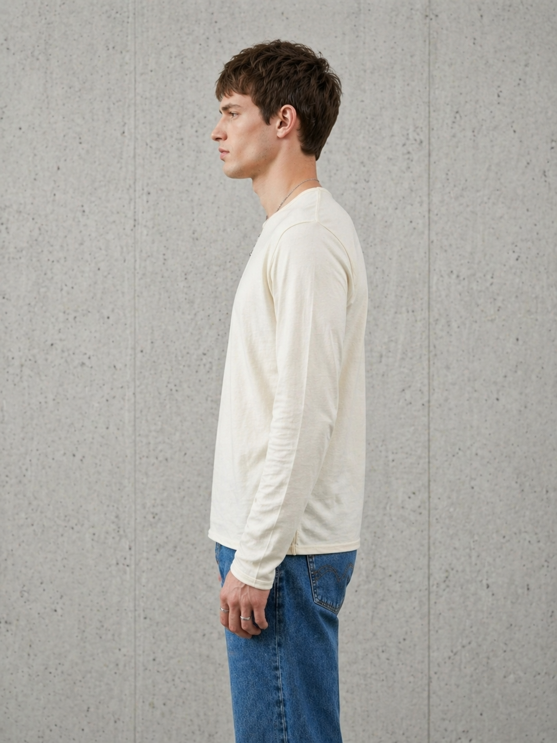 T-shirt manches longues beige