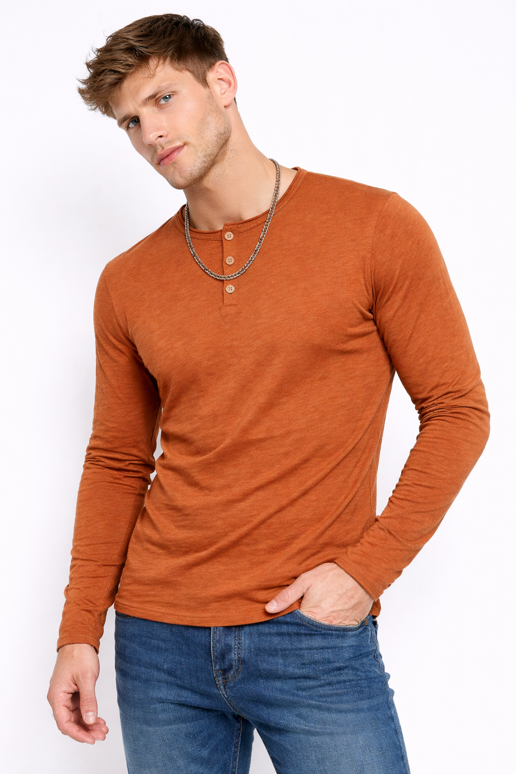 T-shirt homme manches longues Camel