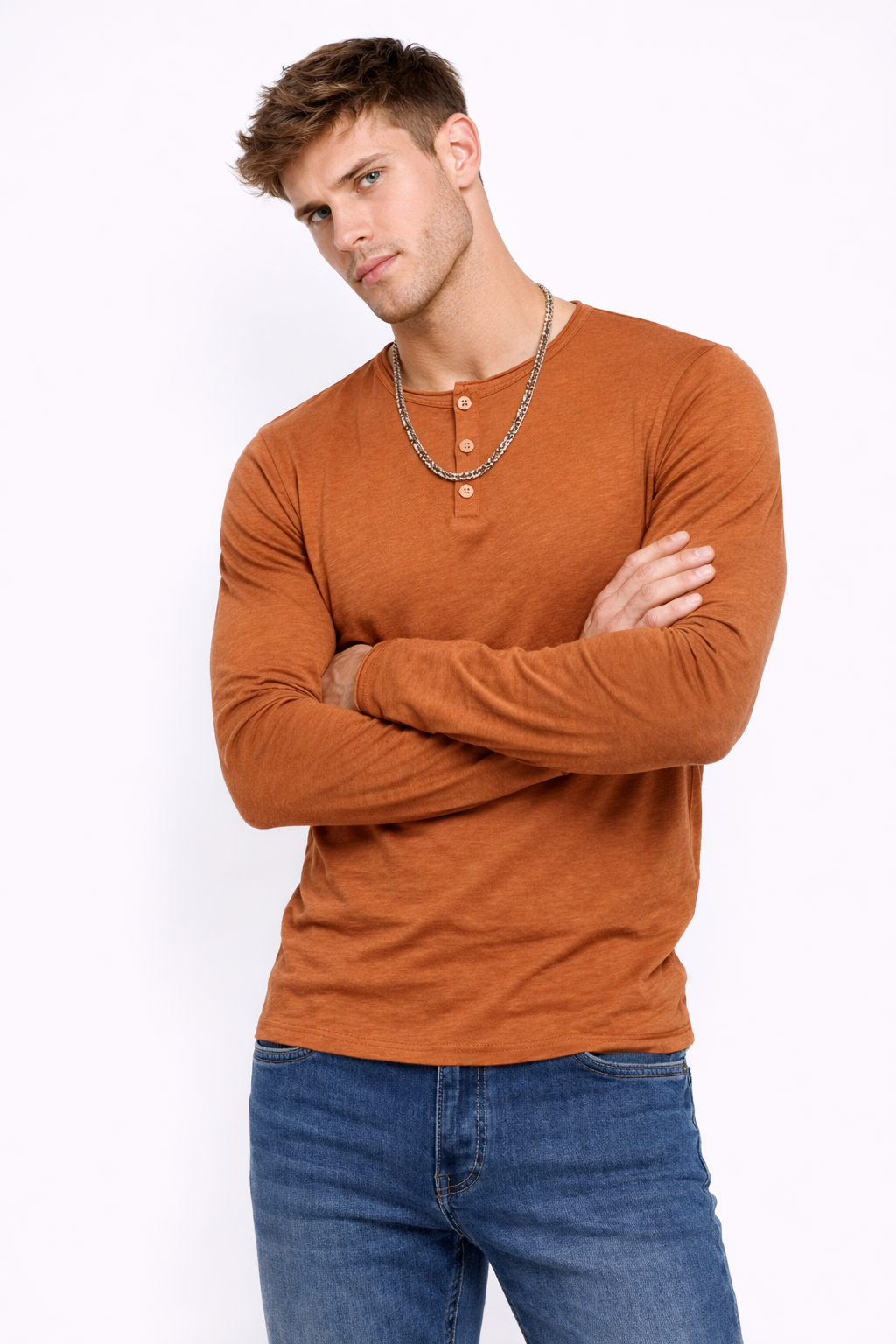 T-shirt homme manches longues Camel