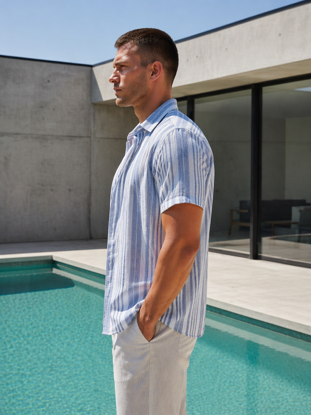 Chemise rayures bleu