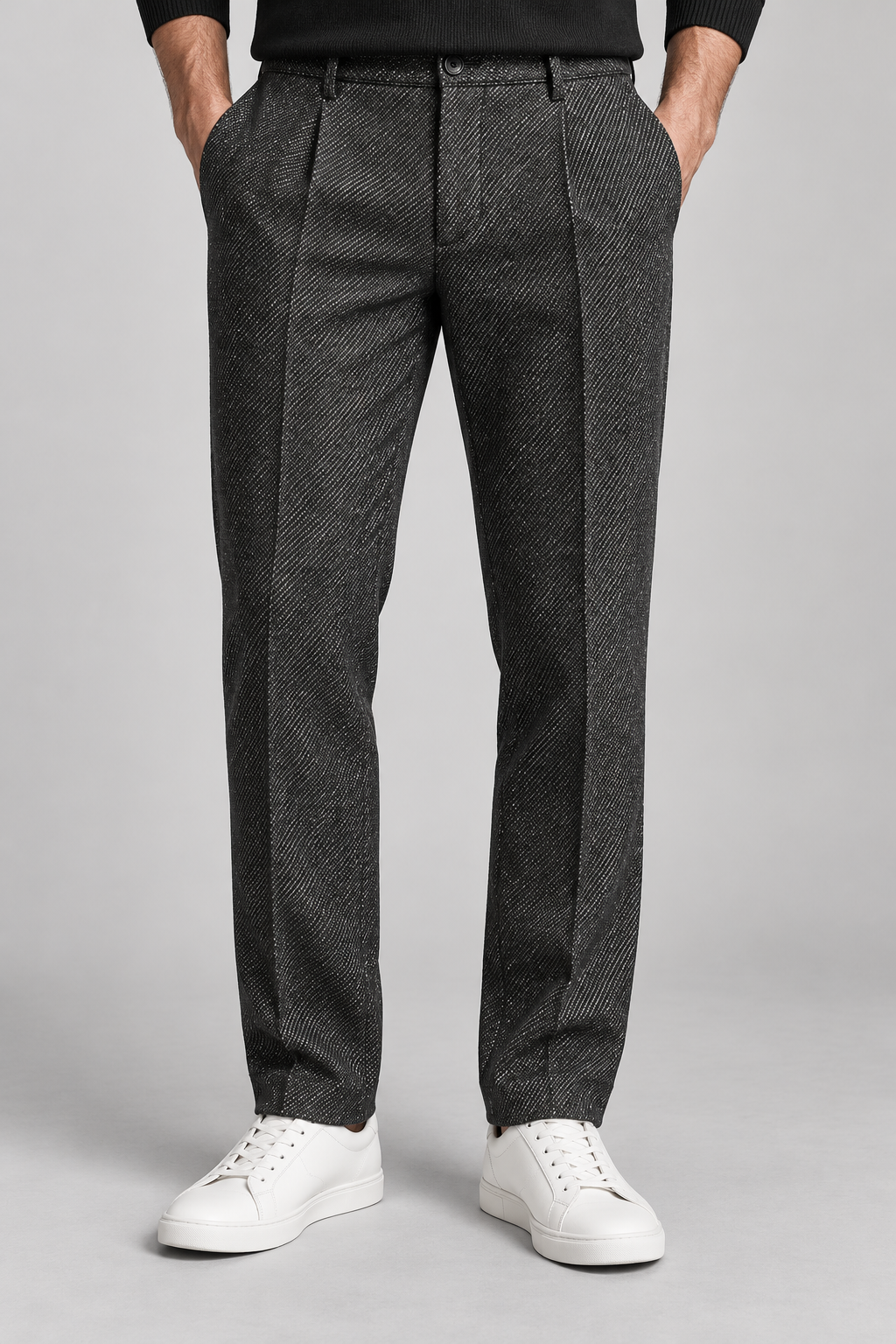 Pantalon Homme Noir Chiné