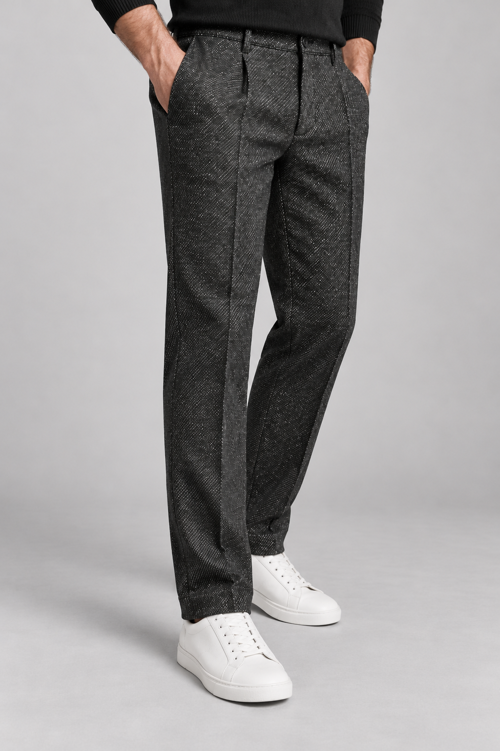 Pantalon Homme Noir Chiné