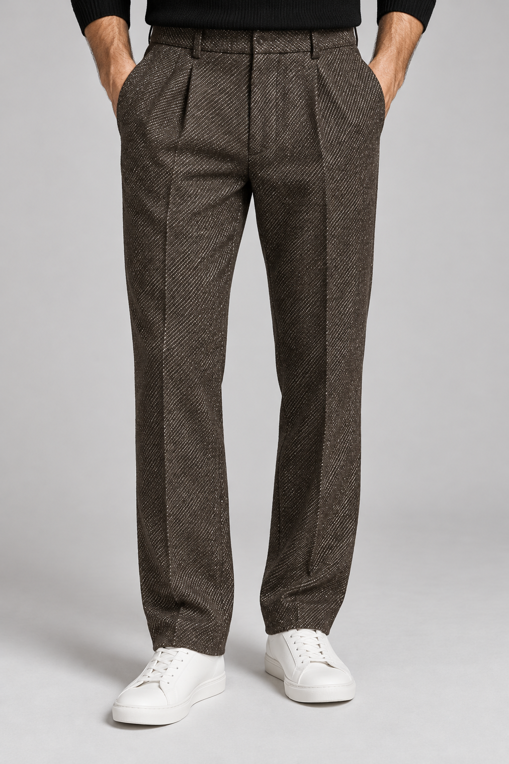 Pantalon Homme marron Chiné