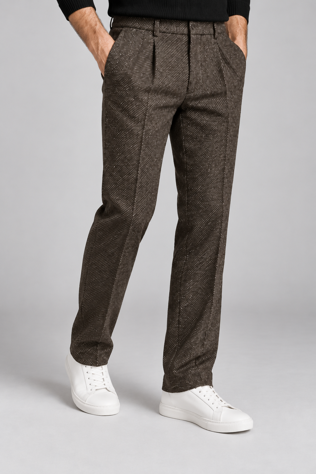 Pantalon Homme marron Chiné