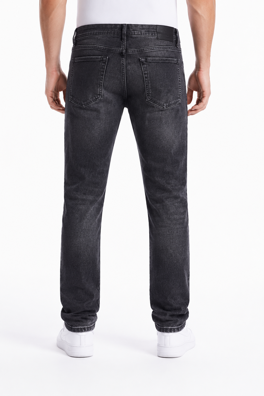 Jean homme gris foncé délavé coupe droite