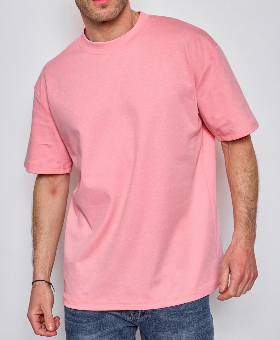 T-shirt style oversized rose homme