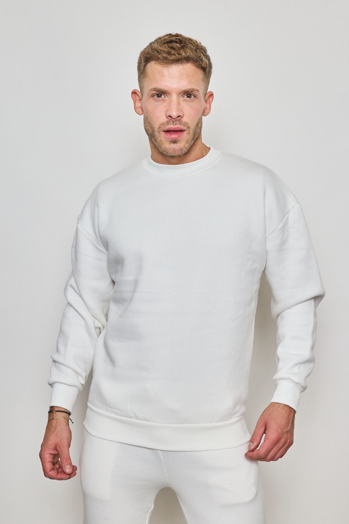 Sweat simple sans capuche blanc