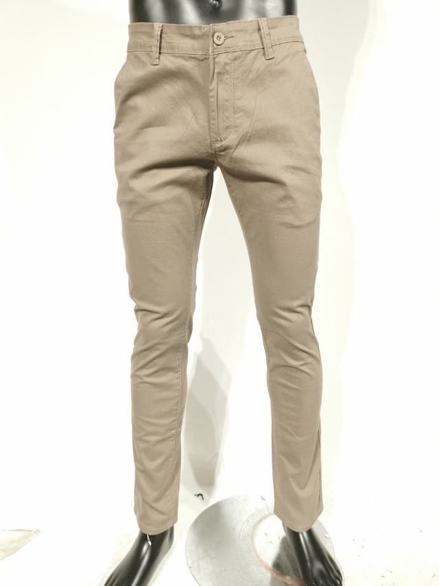 Pantalon chino taupe homme coupe slim