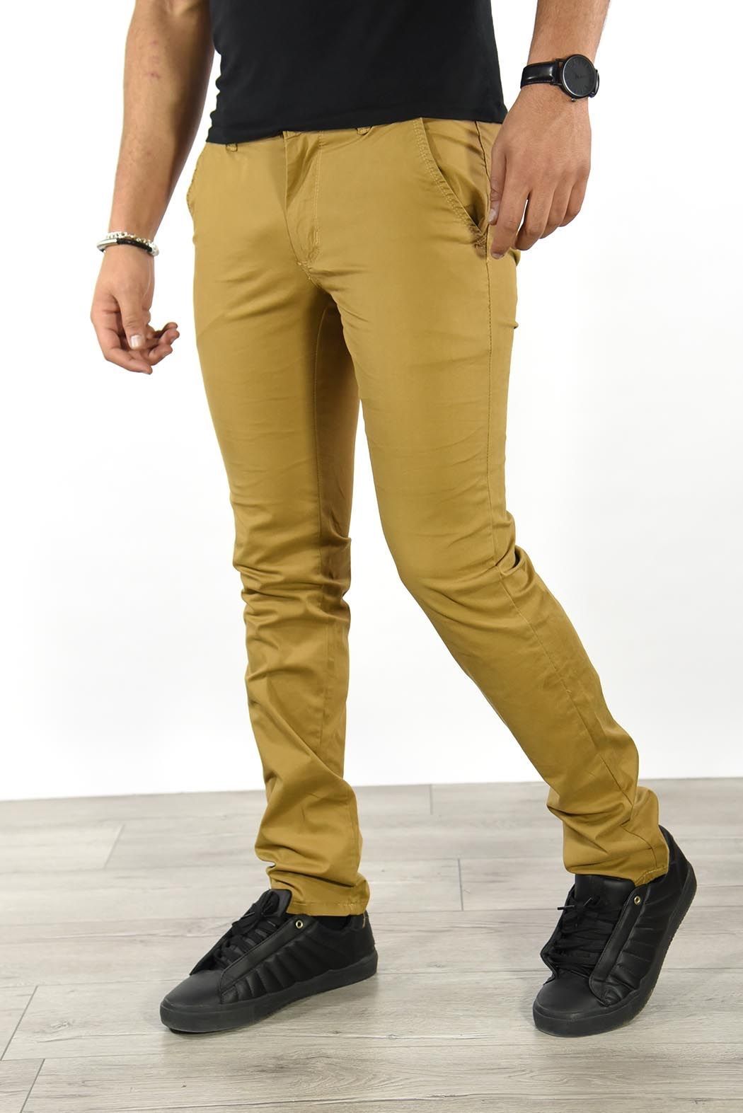 Pantalon chino Camel homme coupe slim