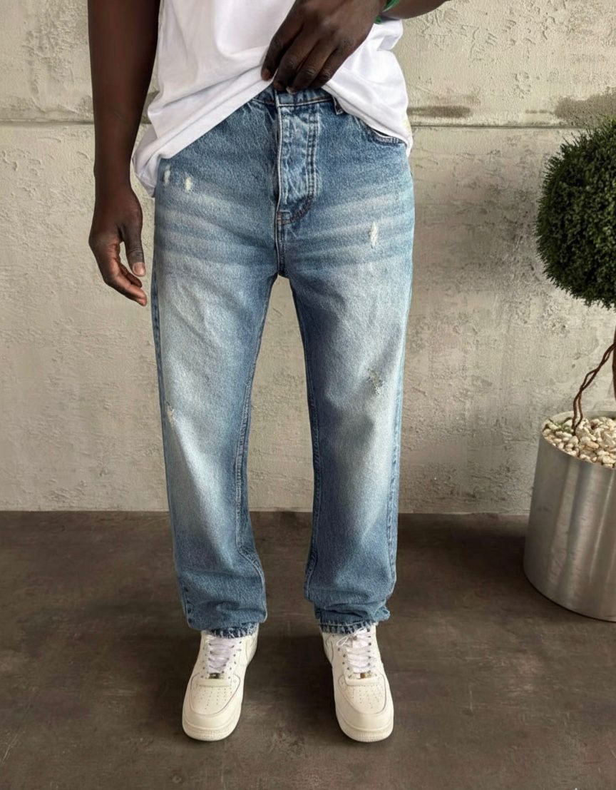 Jean Homme Baggy délavé