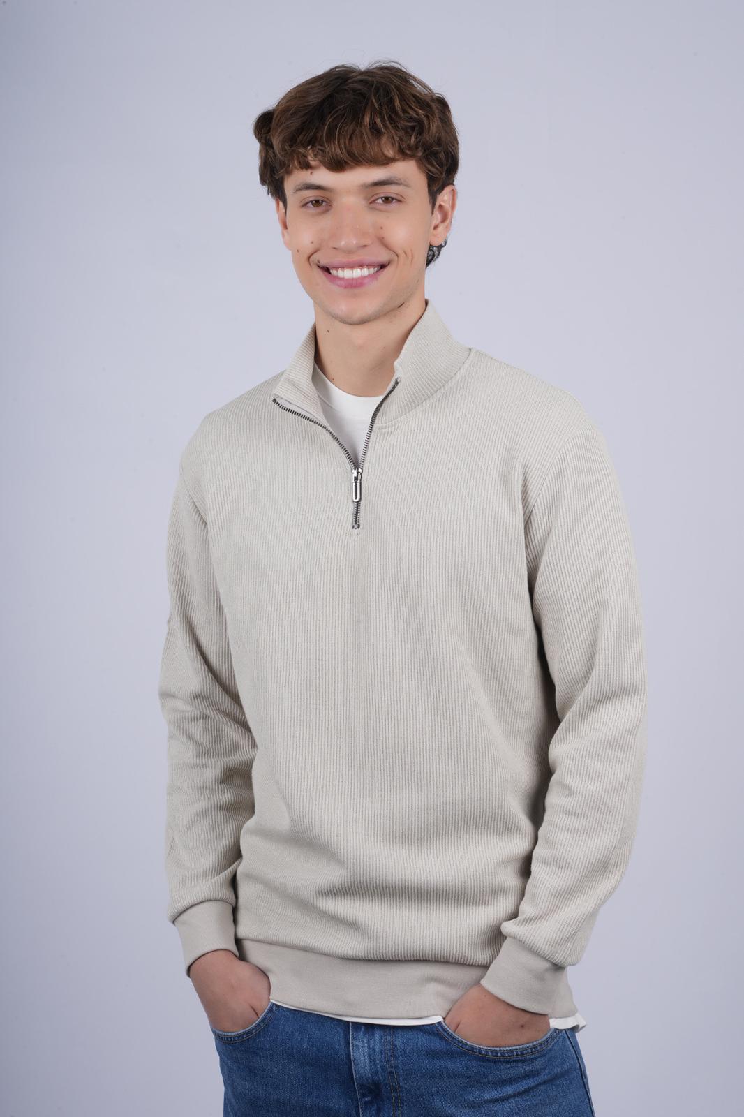 PULL Col Zipee BEIGE