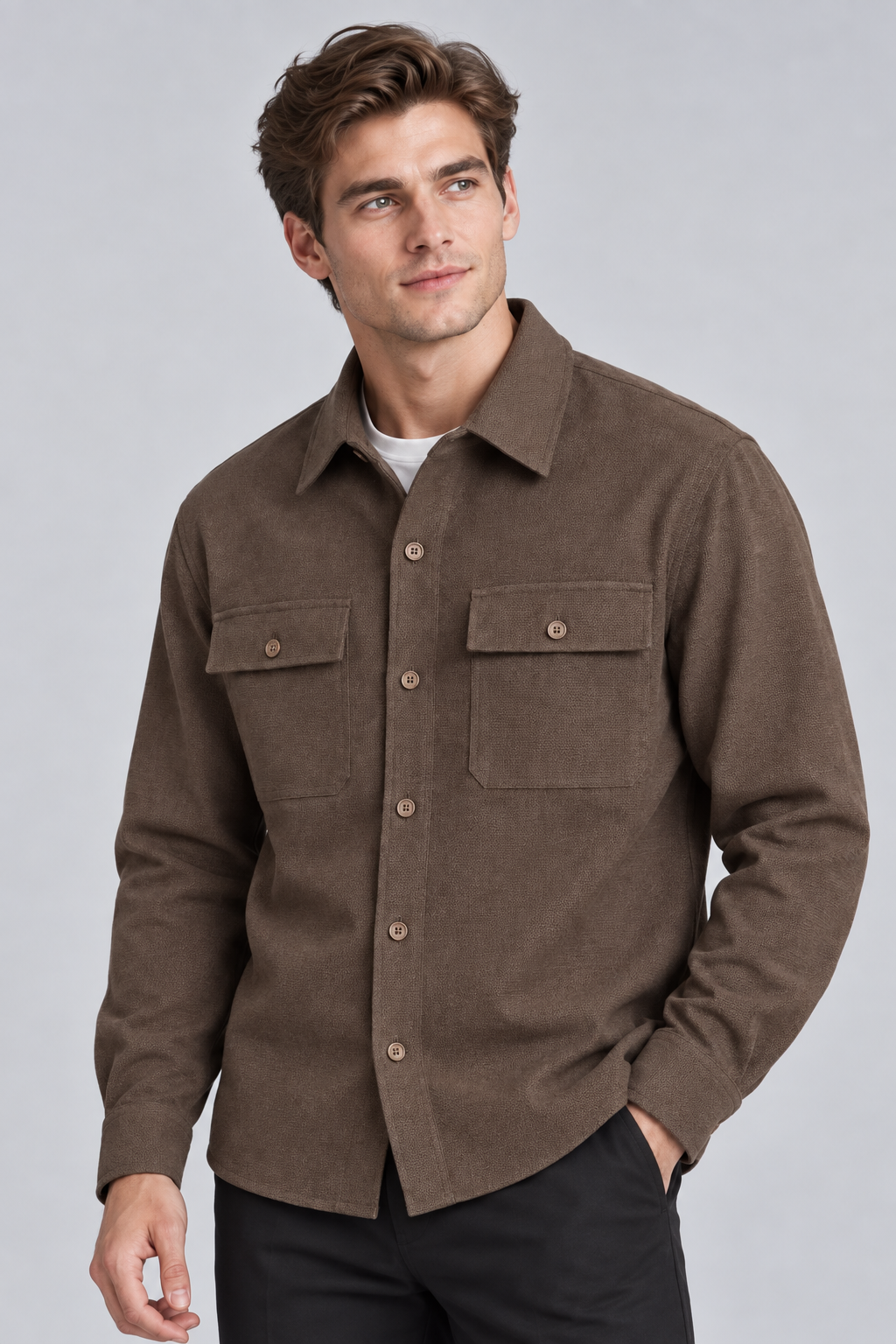Surchemise homme marron